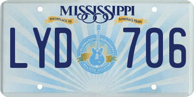 MS license plate LYD706