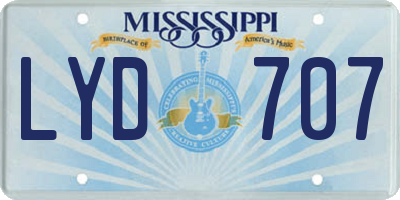 MS license plate LYD707