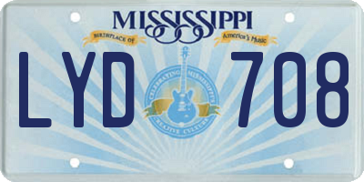 MS license plate LYD708