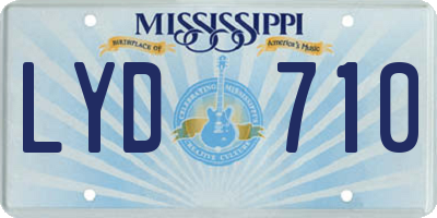 MS license plate LYD710