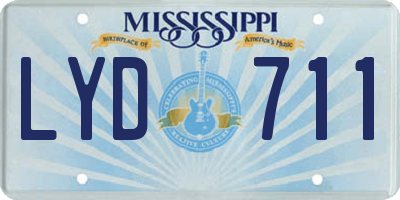 MS license plate LYD711