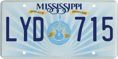MS license plate LYD715