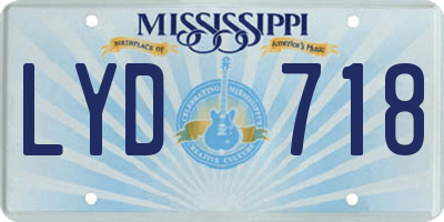 MS license plate LYD718