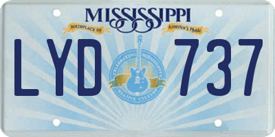 MS license plate LYD737