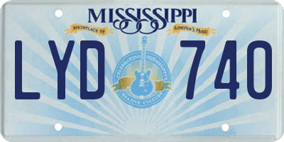 MS license plate LYD740