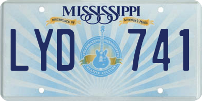 MS license plate LYD741