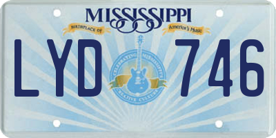 MS license plate LYD746