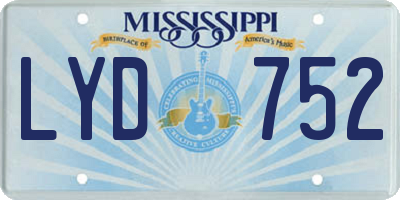 MS license plate LYD752
