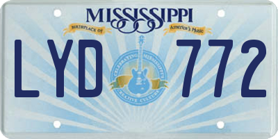 MS license plate LYD772