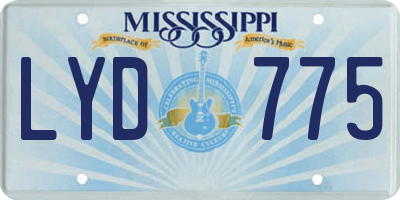 MS license plate LYD775
