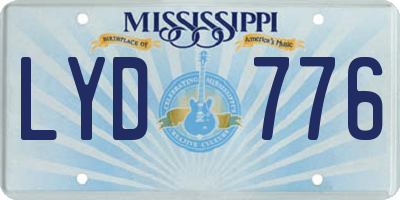 MS license plate LYD776