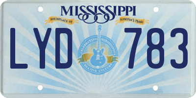 MS license plate LYD783