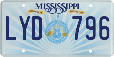 MS license plate LYD796