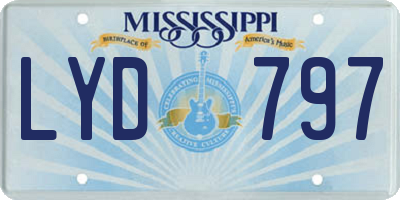 MS license plate LYD797