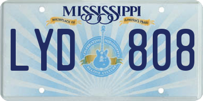 MS license plate LYD808