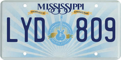 MS license plate LYD809