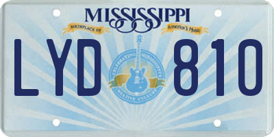 MS license plate LYD810