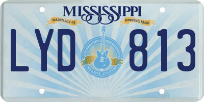 MS license plate LYD813