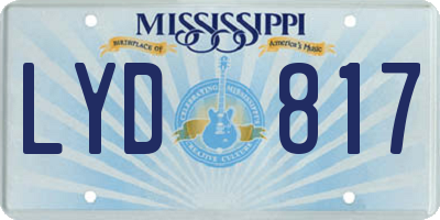 MS license plate LYD817