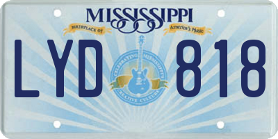 MS license plate LYD818