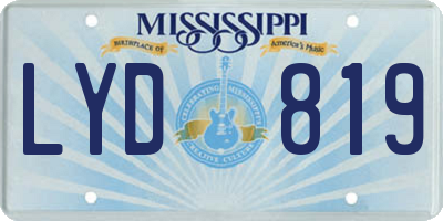 MS license plate LYD819