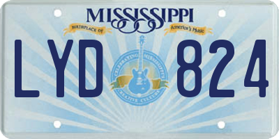MS license plate LYD824