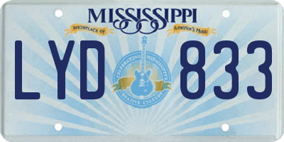 MS license plate LYD833