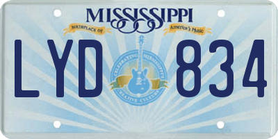 MS license plate LYD834