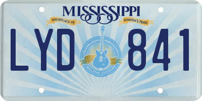 MS license plate LYD841