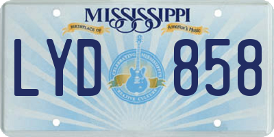 MS license plate LYD858