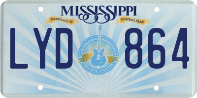 MS license plate LYD864