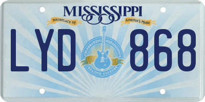 MS license plate LYD868