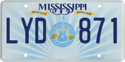MS license plate LYD871