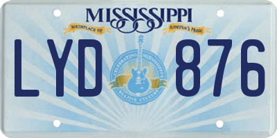 MS license plate LYD876