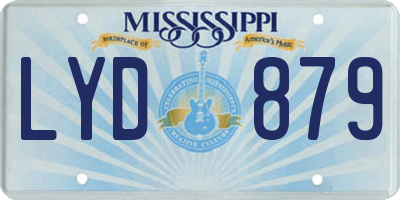 MS license plate LYD879