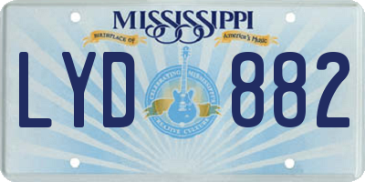 MS license plate LYD882