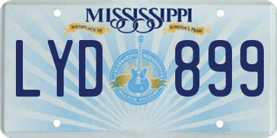 MS license plate LYD899