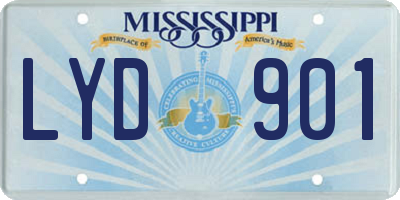 MS license plate LYD901