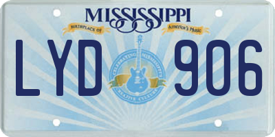 MS license plate LYD906