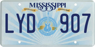 MS license plate LYD907