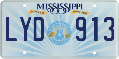 MS license plate LYD913