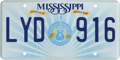 MS license plate LYD916