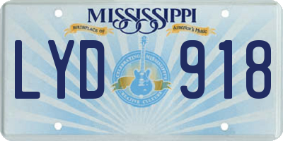 MS license plate LYD918