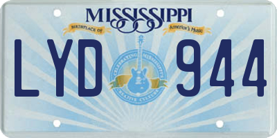 MS license plate LYD944