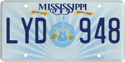 MS license plate LYD948