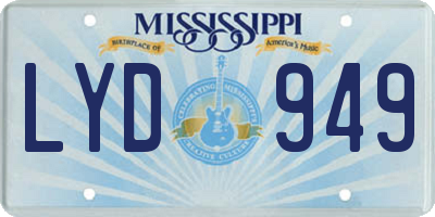 MS license plate LYD949