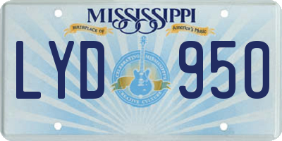 MS license plate LYD950