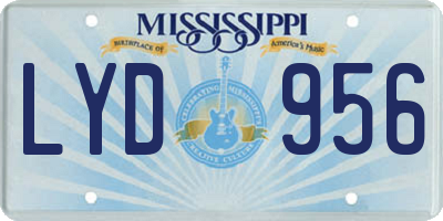 MS license plate LYD956