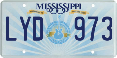 MS license plate LYD973