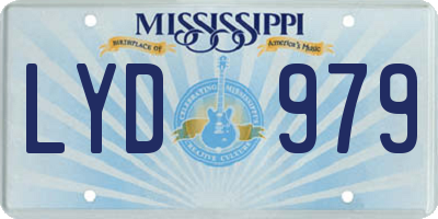MS license plate LYD979